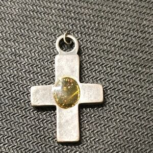 Silver Cross Pendant with Accent
